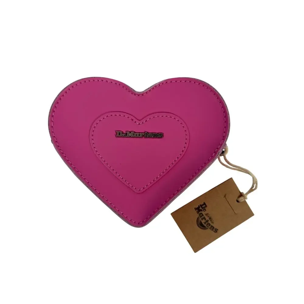 Dr. Martens Mini Heart Shaped Crossbody Bag Fondant Pink Kiev‎ Leather 2 Straps